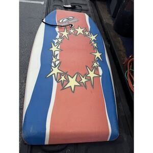 vintage morey boogie board From The 1980’s. patriotic stars-and-stripes graphic